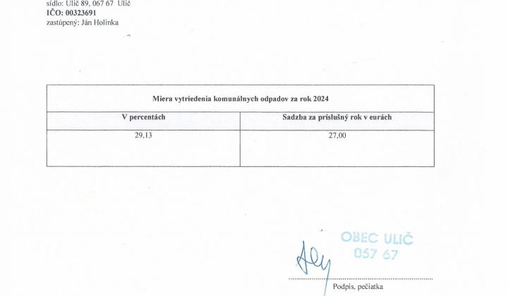1. fotografia fotogalérie Úradná tabuľa / Miera vytriedenia komunálneho odpadu za rok 2024 - foto