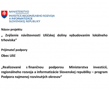 Projekty a granty / Vybudovanie lokálneho trhoviska Ulič - foto