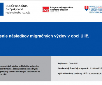 Úradná tabuľa / Riešenie následkov migračných výziev v obci Ulič - foto