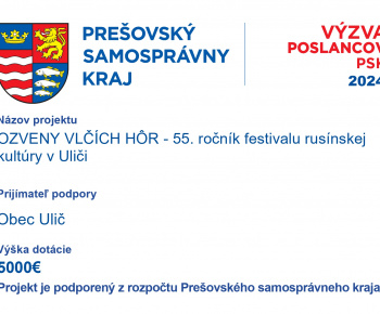 Aktuality / OZVENY VLČÍCH HÔR - 55. ročník festivalu rusínskej kultúry v Uliči sa uskutočnia 19.-21.7.2024 - foto