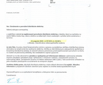 Úradná tabuľa / OZNAM VSD - foto