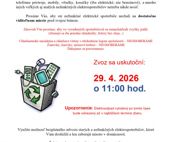 Aktuality / zber elektroodpadu 29.04.2026 - foto