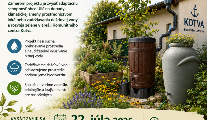 Fotka - Komunitná záhrada KOTVA - Zelená kotva - dažďová voda pre komunitnú záhradu v Uliči